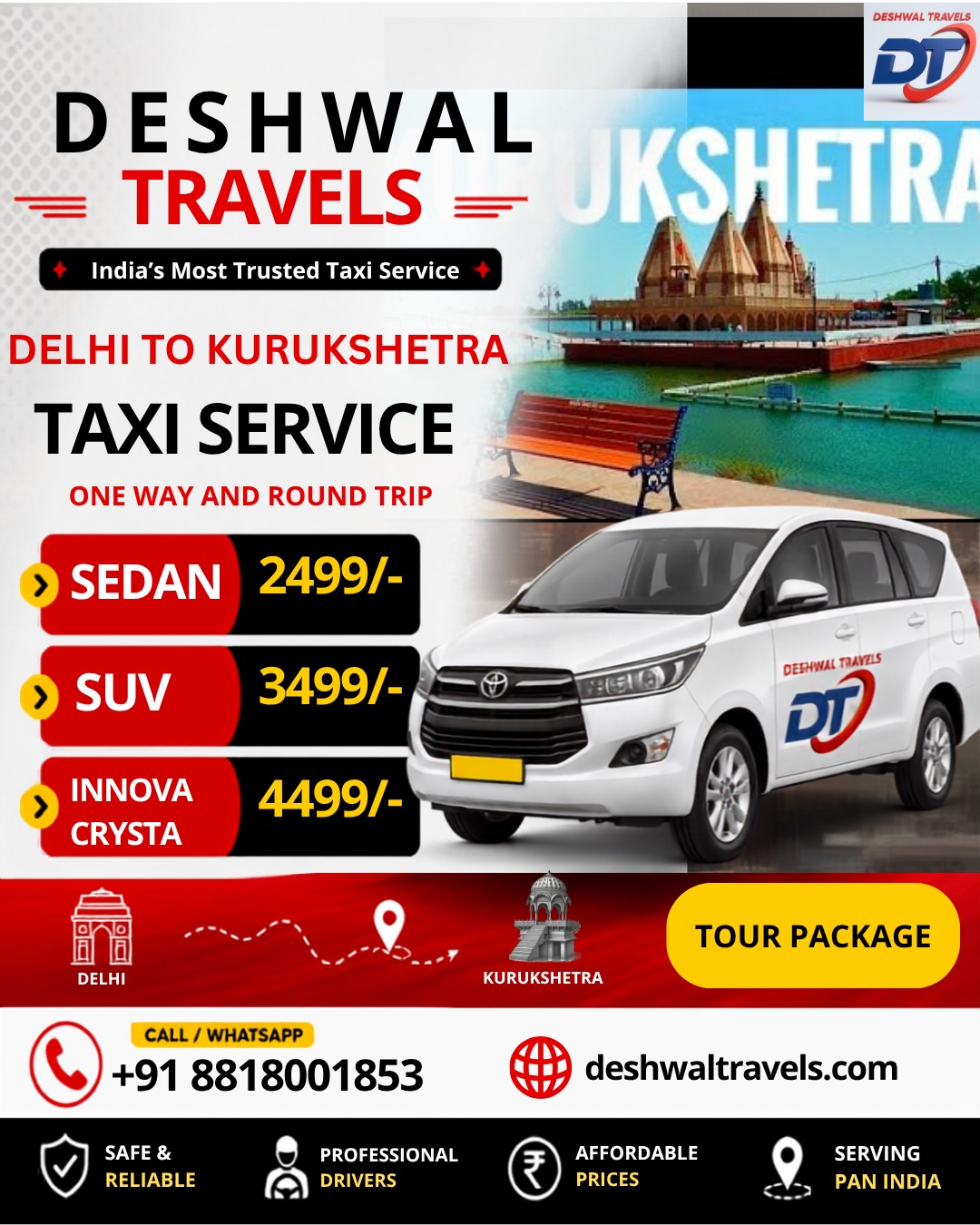 Delhi to Kurukshetra Taxi