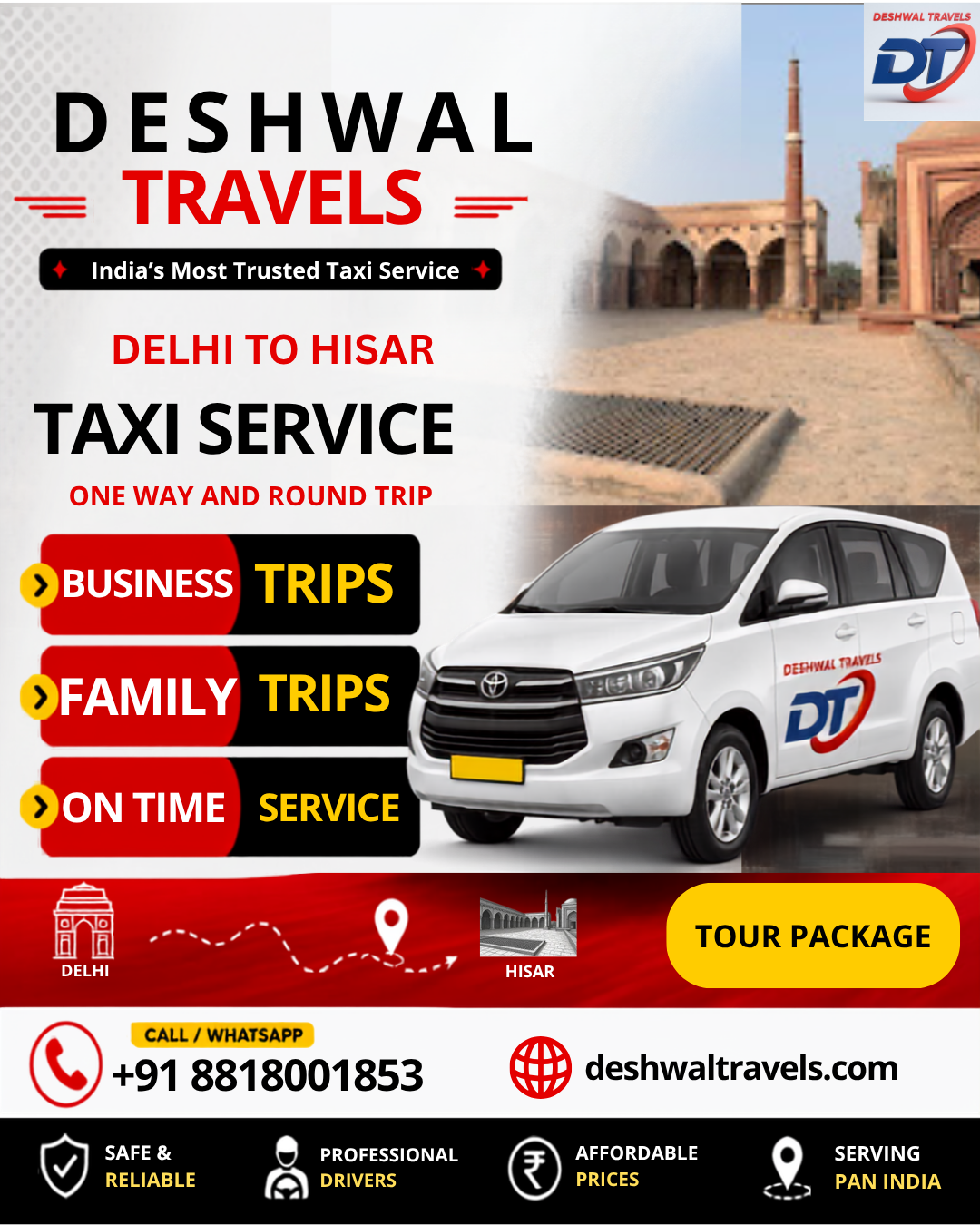 Delhi To Hisar Taxi