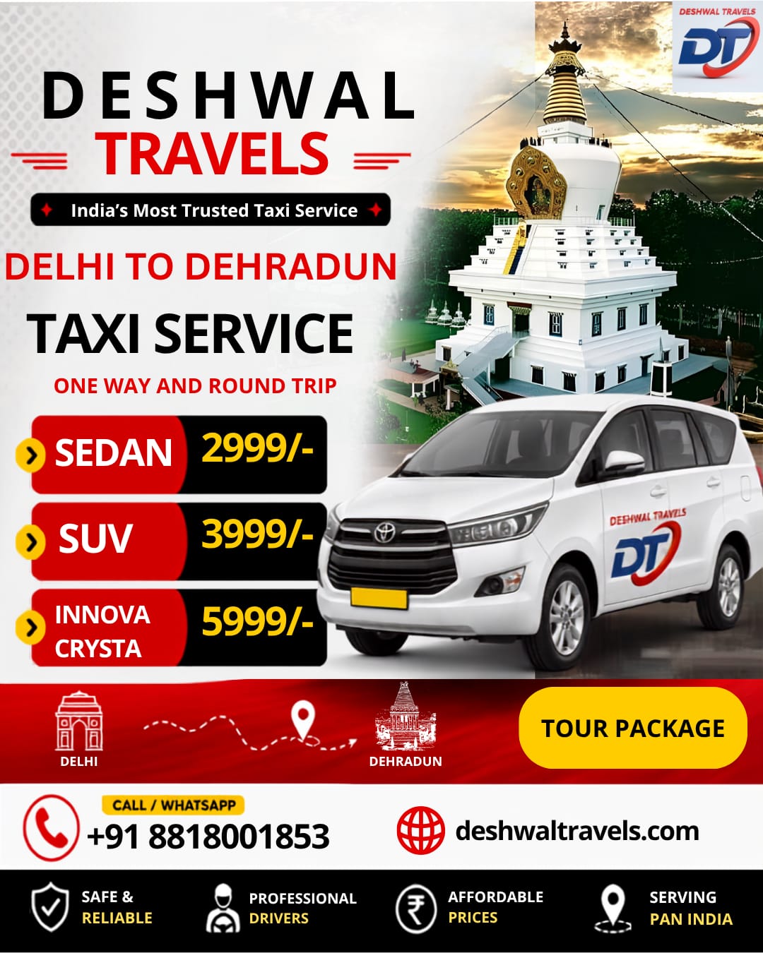 Delhi to Dehradun Taxi