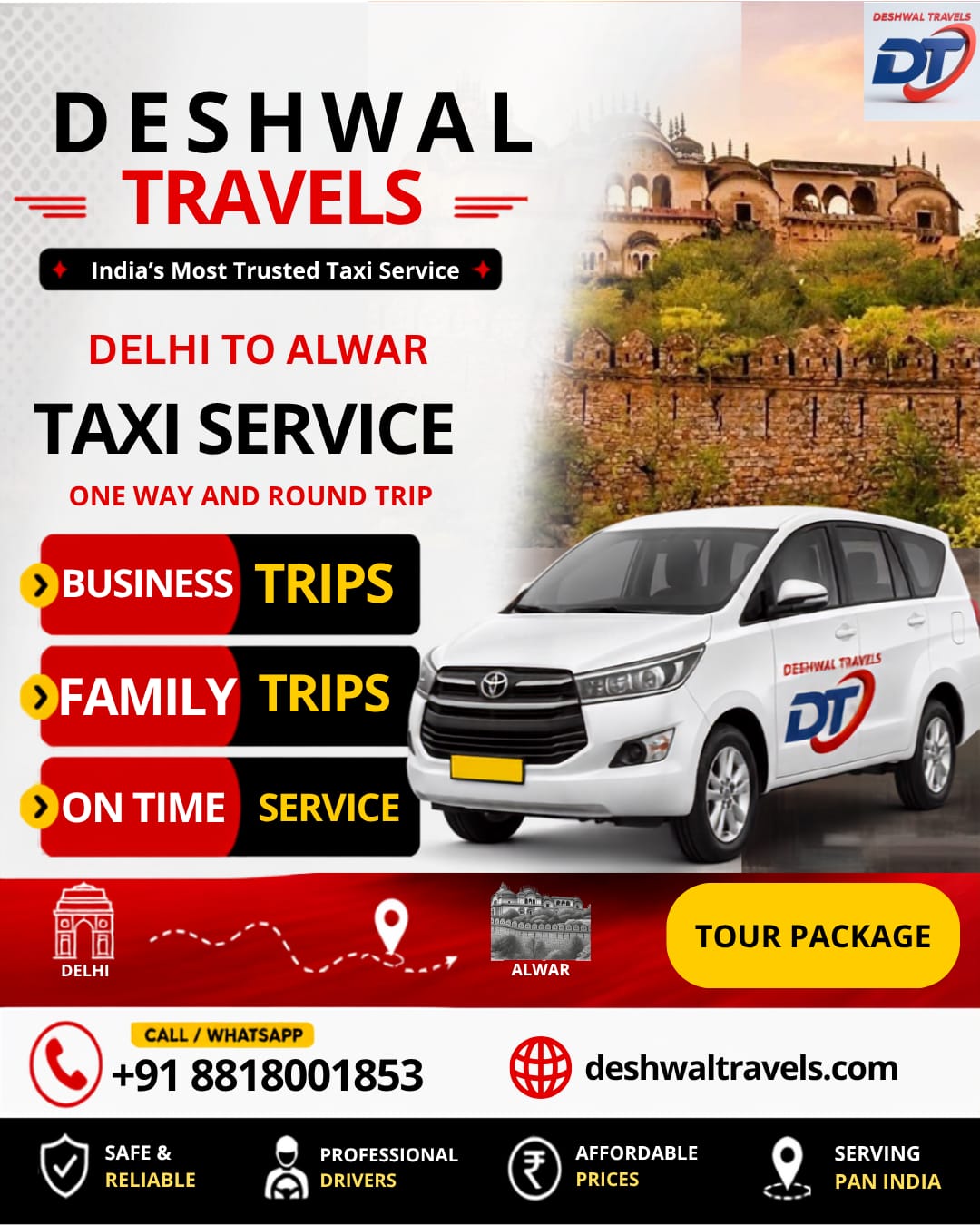 Delhi To Alwar Taxi