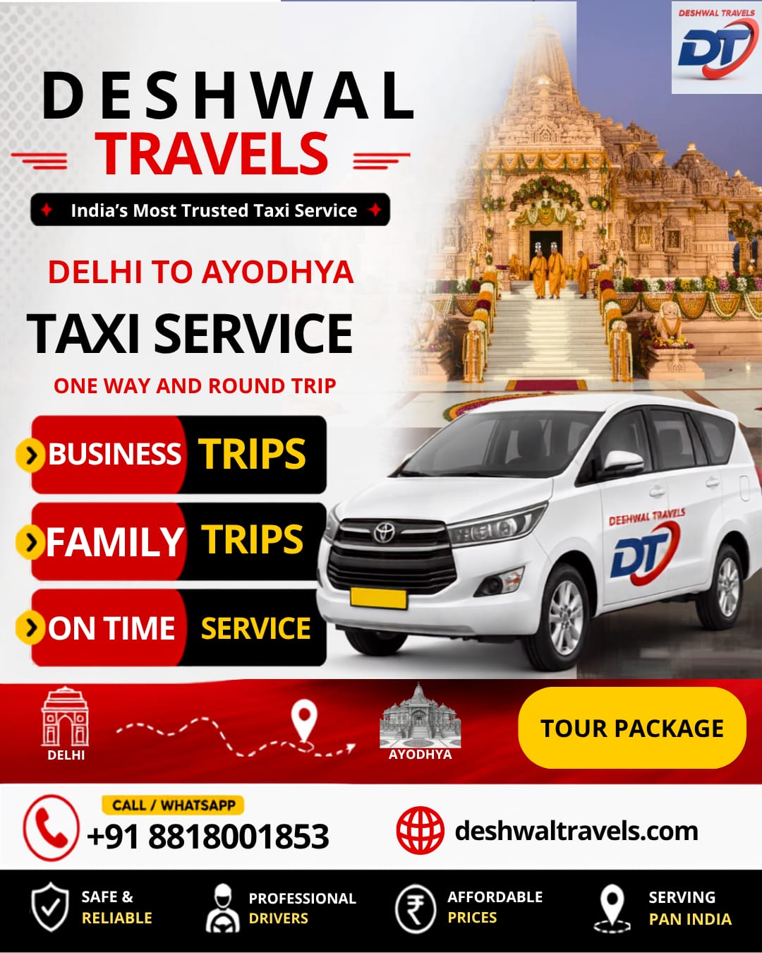 Delhi To Ayodhya Taxi