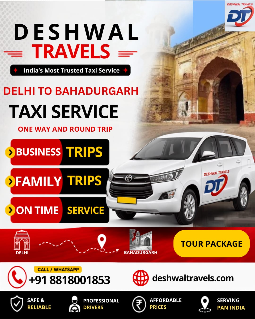 Delhi to Bahadurgarh Taxi