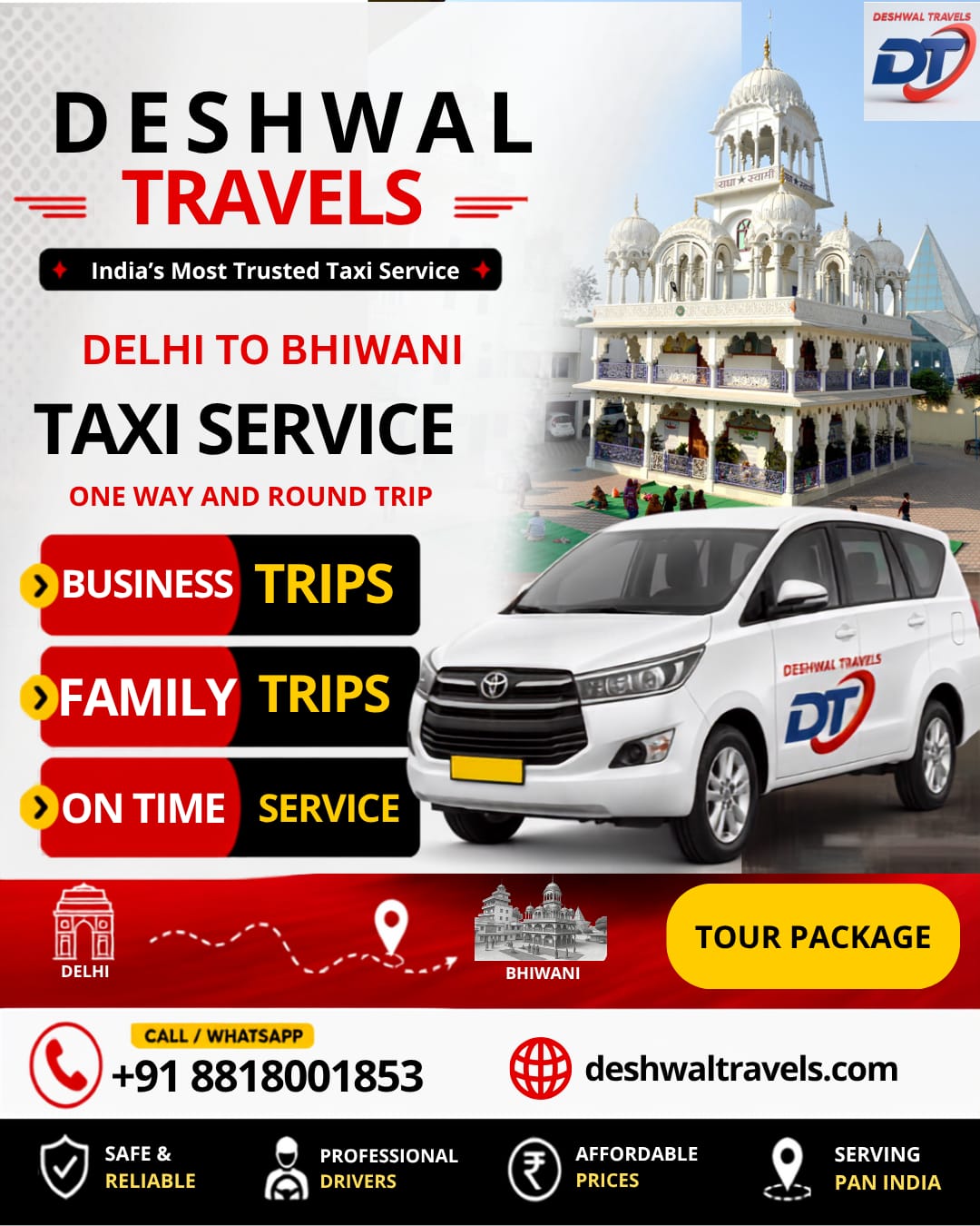 Delhi to Bhiwani Taxi