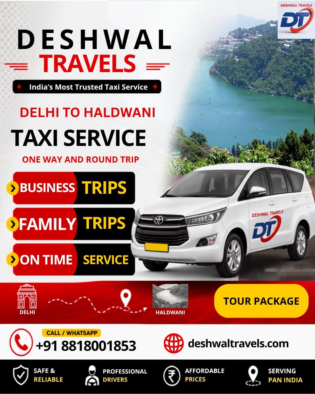 Delhi to Haldwani Taxi