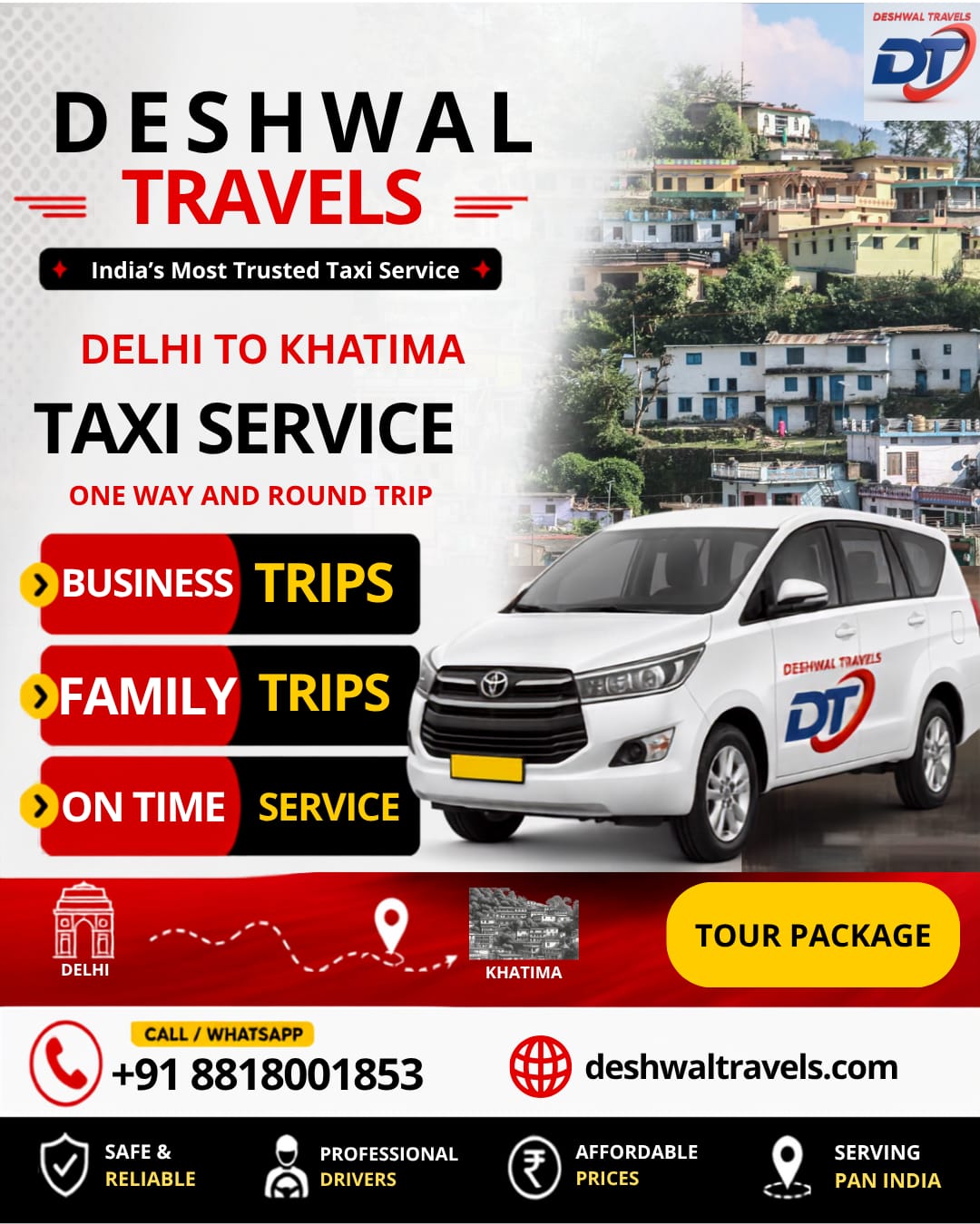 Delhi to Khatima Taxi