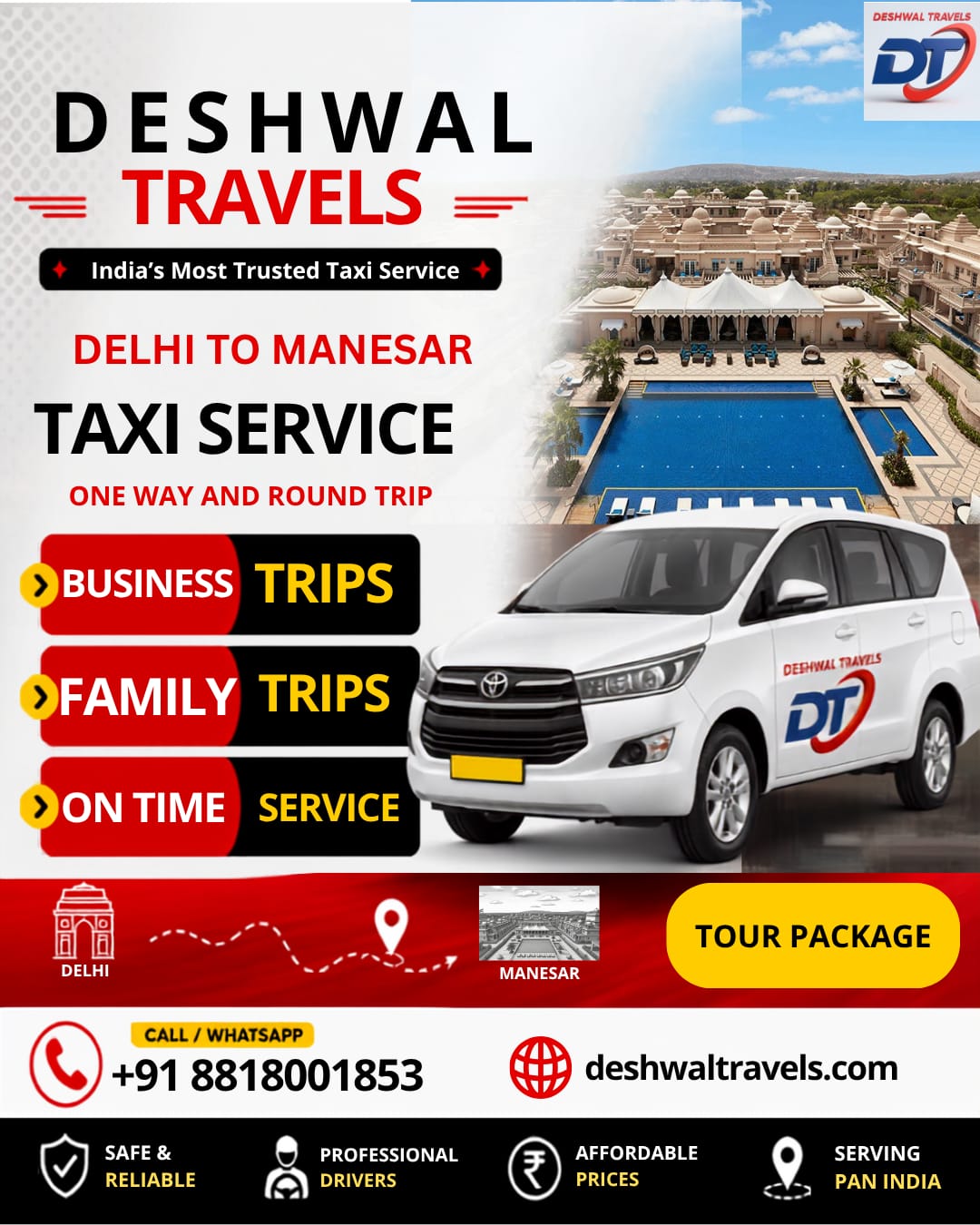 Delhi to Manesar Taxi