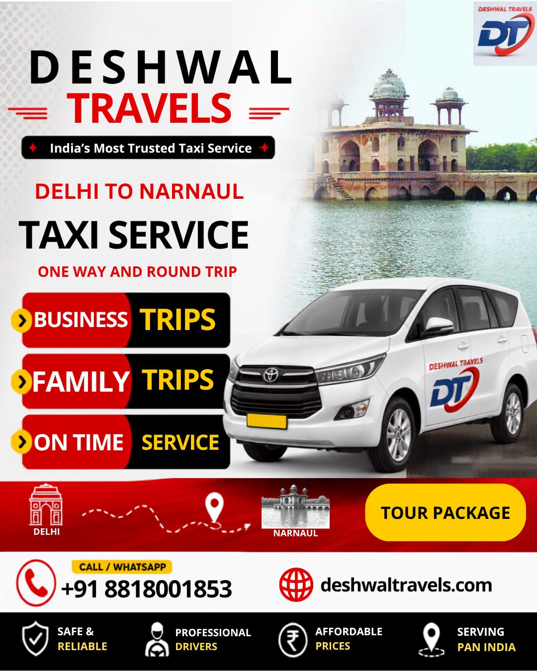 Delhi to Narnaul Taxi