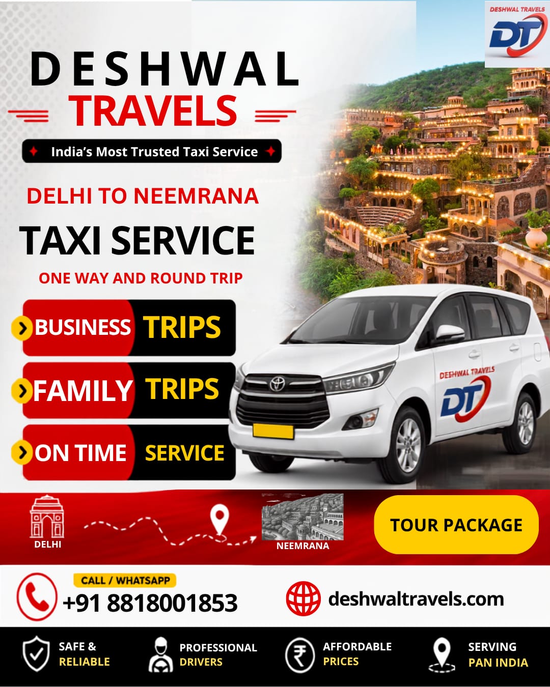 Delhi to Neemrana Taxi