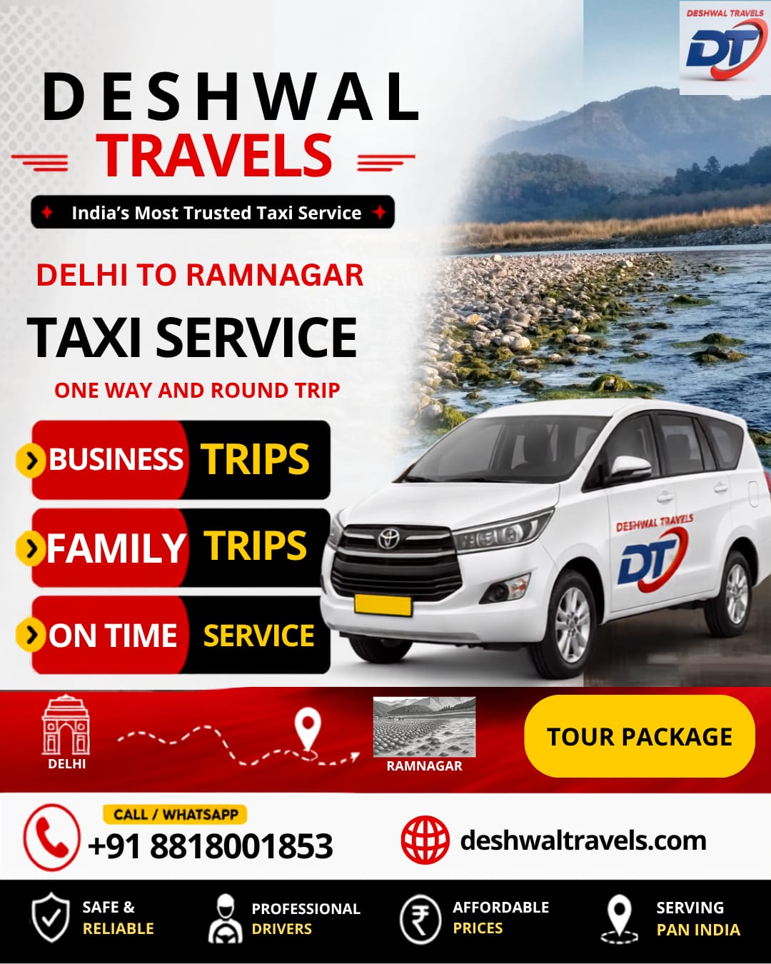 Delhi to Ramnagar Taxi