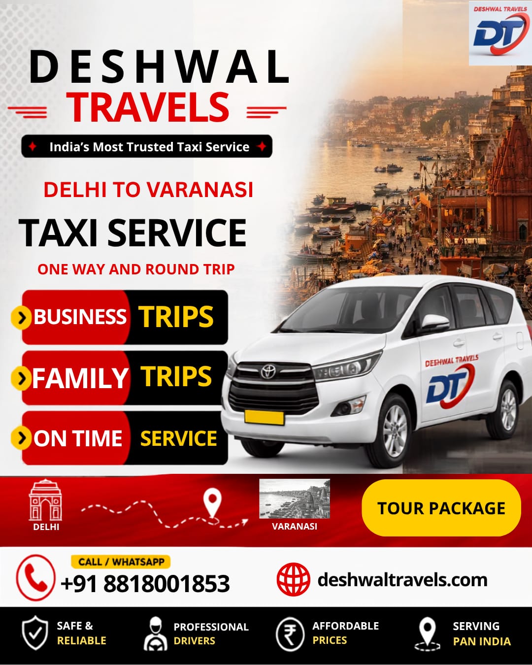 Delhi to Varanasi Taxi