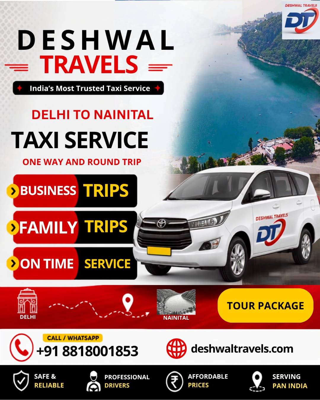 Delhi to Nainital Taxi